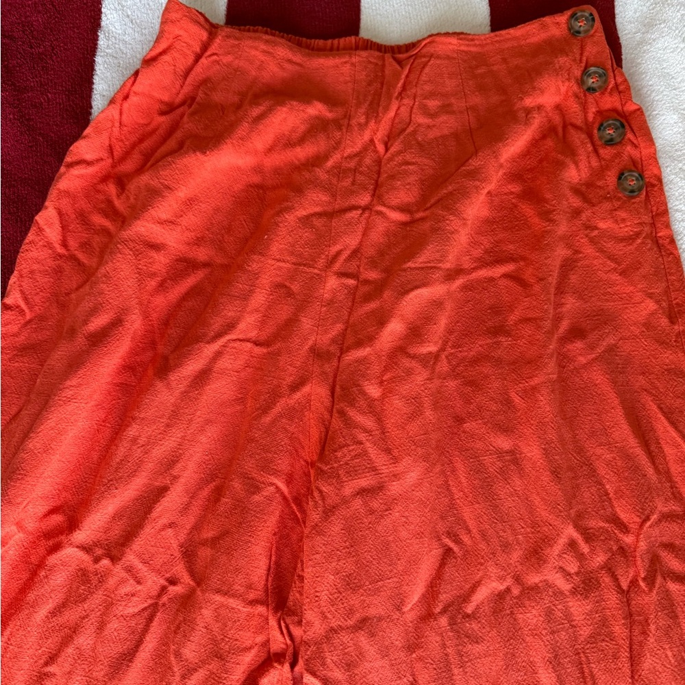 Sienna Sky Orange Button-Detail Pants